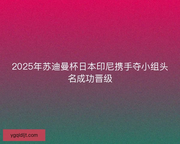 2025年苏迪曼杯日本印尼携手夺小组头名成功晋级