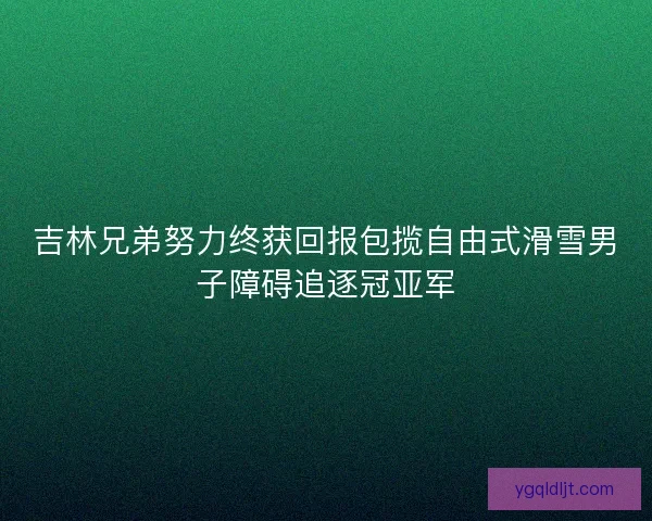 吉林兄弟努力终获回报包揽自由式滑雪男子障碍追逐冠亚军